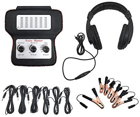 Goolsky Elektronisches Stethoskop Kopfhörer Lecksucher Kit, Auto Noise Finder Diagnosehörgerät, Mehrkanal Geräuschdetektor Abnormaler Schalldetektor zur Erkennung von Wasserrohren