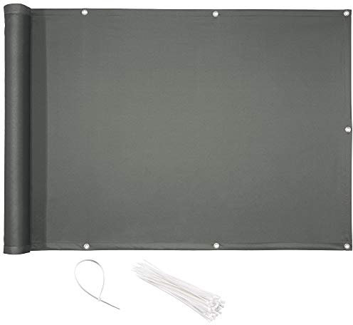 CelinaSun Schermo Privacy 1,2 x 3 m Antracite PES Schermo di Recinzione con Fascette di Fissaggio Idrorepellente Confine Balcone