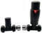 Greened House Oslo Black Straight Designer TRV Thermostatic Radiator & Towel Rail Valve Oslo Straight Black TRV and Lock Shield Valve Set 1/2 - 15mm