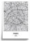 Poster Stadtplan | Moderne minimalistische wandbild Stadtkarten | Schwarz Weiß deko haushalt |w anddeko Kunstdrucke für Wanddekoration weltkarte | Geschenk fur haus | Papier 250gr Paris A3