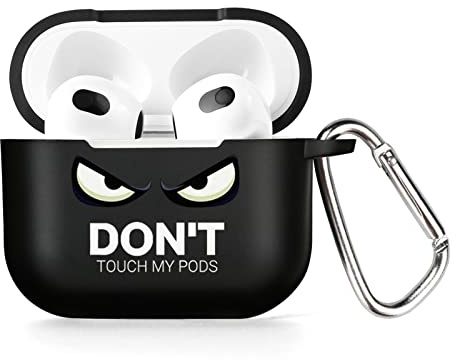 AKABEILA Hülle für AirPods Pro 2019 Weiche TPU Schutzhülle Stoßfest AirPods Pro 1st Generation 2019 Hülle mit Muster Karabiner Stilvolle Schutzhülle