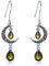 VONALA Keltische Mond-Ohrringe für Frauen 925 Sterlingsilber Grüne Peridot-Ohrringe August-Geburtsstein-Ohrringe Keltischer Schmuck Geschenke für Frauen Teenager Mädchen