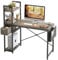 Bestier Computer Desk with Storage Shelves 120CM Corner Desk with Drawer Reversible Computer Desk Writing Table with Side Pocket Storage Bag and Headphone Hook for Home Office Small Space