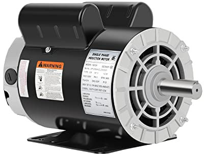 5 HP Air Compressor Motor Electric Motor 3450 RPM, 230V Single Phase Motor, 56HZ Frame 7/8 Keyed Shaft 60 HZ