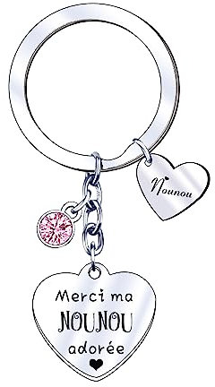 JRZDFXS Porte clés Nounou,Cadeau Nounou, Porte-clefs Nounou,Cadeau Anniversaire porte-clés Nounou (3)