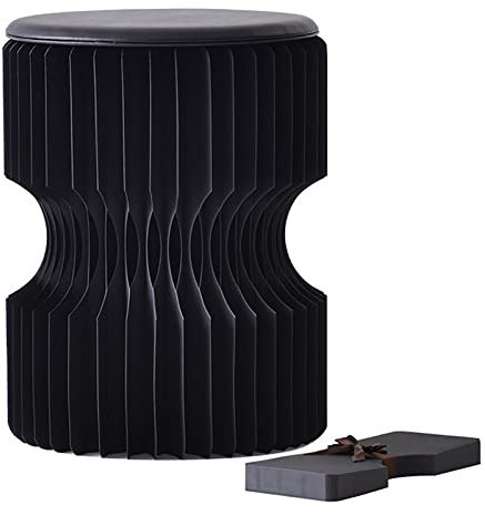 GArcan Runder zusammenklappbarer Hocker mit weicher Polsterung, tragbarer, Leichter niedriger Hocker, Stuhl für Wohnzimmer, Schlafzimmer, Ankleidezimmer, Klapphocker, Moderne Kunst, Fußhocker, Otto