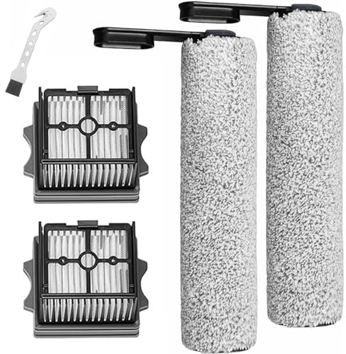DianSung Spazzole Rullo + filtro per Tineco Floor One S5 Combo / S5 Combo PRO aspirapolvere Parti di ricambio, set di accessori 2 Rulli per spazzole + 2 Filtri + 1 Spazzola pulizia