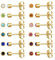 12 Paar Ohr Piercing Ohrstecker Set, vergoldet chirurgischen Edelstahl Multicolor Birthstone Cubic Zirkonia Ohrstecker für Ohr Piercing Guns Gold 4mm