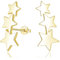 Cangall Silver Star Stud Earrings for Women, 925 Sterling Silver Triple Star Stud Earrings, Small Dainty Cartilage Starburst Climbers Earrings Flat Shooting Star Sleeper Earrings Gold for Girls Teen