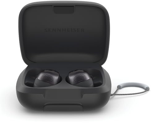 Sennheiser MOMENTUM Sport earbuds (Graphite) - Adaptive Active Noise Cancellation (ANC), Heart rate & body temperature tracking, Connects with fitness apps & devices