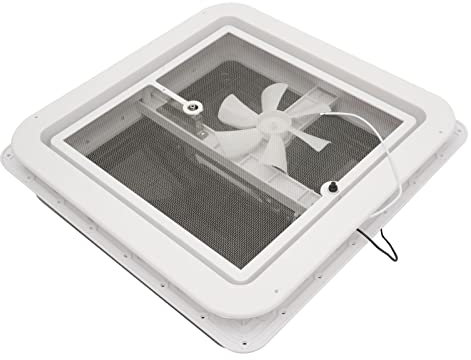 Dachluke Wohnwagen Dachfenster Vent für Wohnwagen Oder Wohnmobil Caravan Klar 42x42cm mit Lüfter und Bildschirmfenster für Wohnwagen Wohnmobil Caravan