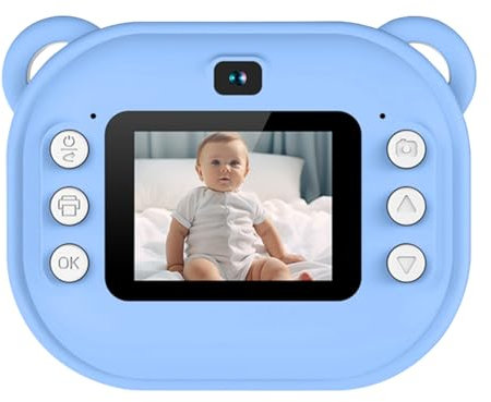 Fiorky Mini-Sofortbildkamera for Kinder, 2,0-Zoll-IPS-Bildschirm, Selfie-Videokamera mit 2 Rollen Druckpapier, Fotodruckkamera, Geschenk zum Geburtstag/Urlaub for Mädchen und Jungen im Alter