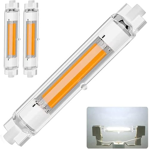 Dvnoua R7S LED 118mm Dimmbar Lampen, 30W R7S LED 118mm Glühbirne Ersatz für 300W Halogenlamp, Kaltweiß 6000K 3000LM Kein Flackern, 360°Abstrahlwinkel Stab Leuchtmittel, 2er Pack