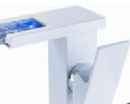 Bad Waschbecken LED Wasserhahn Beleuchteter Glas Wasserfall Waschtisch Armatur, zu installieren und zu reinigen,Beckenarmaturen
