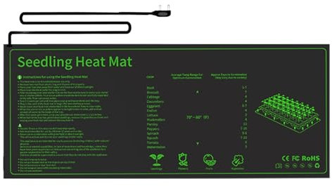AMFUN Seedling Heat Mat,Waterproof Hydroponic Heating Pad, IP67 Durable Waterproof Seedling Heating Pad for Indoor Gardening Greenhouse and Winter Hydroponic Indoor Seedling Germination