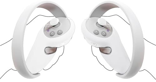 GEEKRIA Silikon-Controller-Abdeckung kompatibel mit Pico Neo 4, weiche Anti-Wurf-Griffhülle, Gaming-Zubehör, VR-Touch-Controller-Griffabdeckung mit Kippkappe (weiß, 1 Paar)