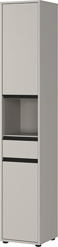 Germania Hochschrank 2203-186 GW-Lemont, in Steingrau, mit Tür- und Schubladendämpfung, 33 x 181 x 34 cm (BxHxT)