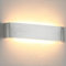 Lightsjoy LED Wandleuchte Innen 18W 40CM Wandlampe Silber Up and Down Moderne Wandbeleuchtung Wandlicht Belechtung Flurlampe Flur für Schlafzimmer Korridor Wohnzimmer Treppe usw Warmweiss