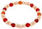 s.Oliver Armband Edelstahl Damen Armschmuck, mit Chalzedon, Achat, Steel Beads, 17 cm, Rot, Kommt in Schmuck Geschenk Box, 2039847