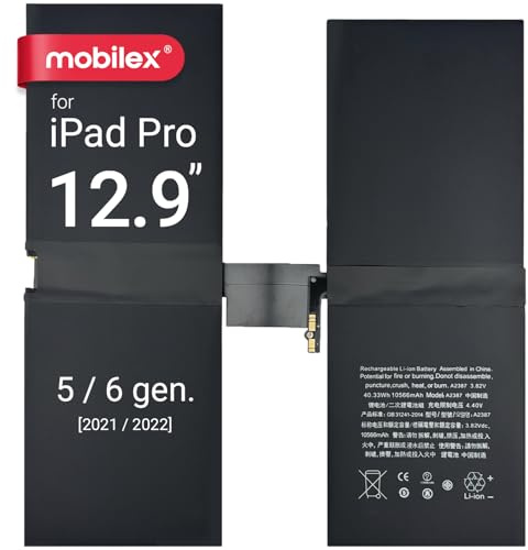 MOBILEX Batteria A2387 per iPad Pro 12.9 (5 Gen / 6 Gen) | 10877 mAh - OEM | Ricambio interno | Adesivo preinstallato | Capacità originale