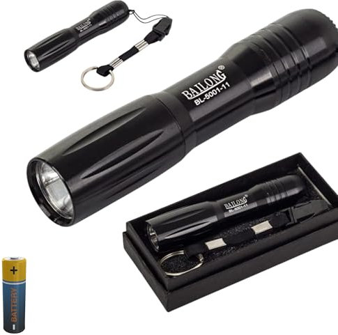 Genérico Linterna Led Luz Ideal para la Casa Jardín Garaje Coche o Trastero. Mini Linterna Pequeña de Bolsillo Táctica. Linterna potente con Correa y Llavero. Accesorio Iluminación