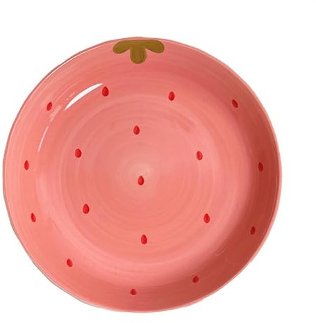 Assiettes à Dessert Assiette à fraises en céramique de 8 pouces, assiette à dîner à motif de fruits, assiette à pain, assiette à dîner avec motif de fraise, vaisselle en céramique fine Service de Tabl