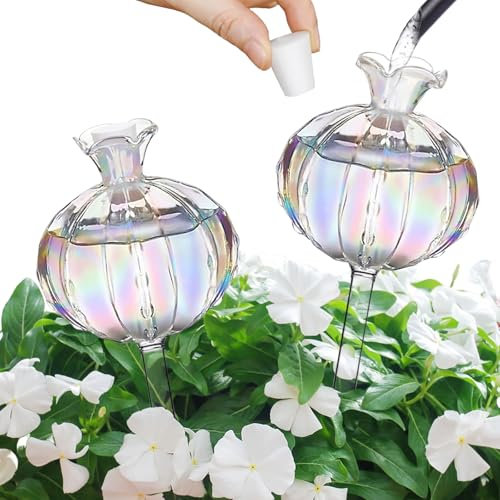 shallyong 2 Piezas Globos de Riego de Plantas, Bolas de Riego de Vidrio para Plantas, Bombillas autoregantes, Plantas Goteo Automático Interior, Plantas en Macetas, Decoración de Interiores y Jardín
