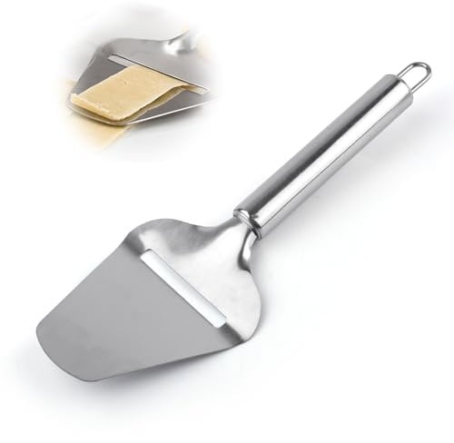 lasuroa Stainless Steel Cheese Slicer for Block Cheese, Handheld Butter Cutter Shaver Multi-Functional Kitchen Tool for Hard and Semi-Hard Non-Stick Cheeses Grater, Vegetables, Cactus Peeler