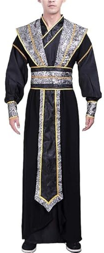 HIMKSRE Costume Traditionnel Hanfu for Homme, Tenue de Cosplay d'épéiste Chinois Ancien, Costume d'art Martial de drames Wuxia, vêtements de scène