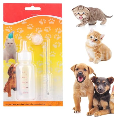Xvilmaun Fütterungsflasche für Katzenbabys - 50ml Milchflasche Mit Sauger Für Haustiere - Auslaufsicherer Saugaufsatz Für Kleintiere Säugehilfe Für Täglichen Gebrauch