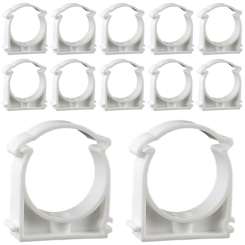 TONGIHS 10 Stück Rohrschelle Klemmschelle, für Schläuche, Weiß | Innendurchmesser 63mm,PVC,Langlebig,mit Klettverschluss,Einfache Montage,Sicherer Halt,für Haushalt,Automobilbereich