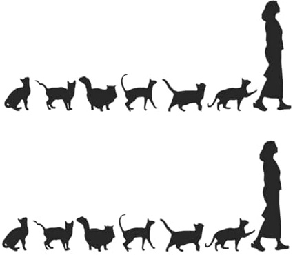 2 x Katzen-Lady-Dekor-Aufkleber, Auto-, LKW-Aufkleber, Fenster, selbstklebende Fahrzeugaufkleber, Stoßstangen-Aufkleber, Außenzubehör