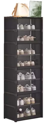 Slim Waterproof Outdoor Shoe Rack Space-Saving Design Tall Compact Storage Box Modern Entryway nizer for Hallway Stylish Shoe Storage Solution.