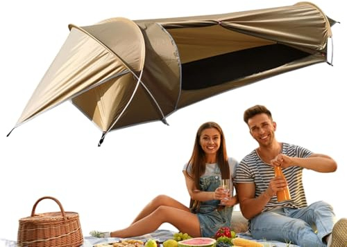 1 Person , Campingzelt für 1 Person | Einfache Unterbringung | Tragbare kleine Rucksackzelte, Campingunterzug, einfach einzurichtendes Campinghaus