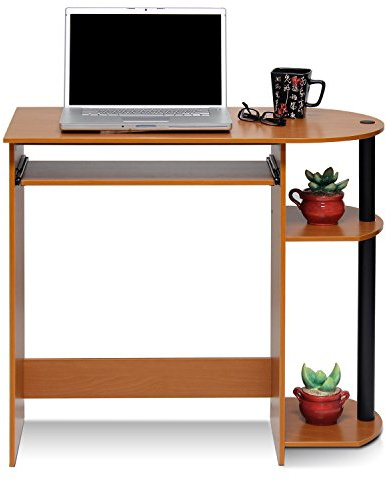 Furinno SIMPLISTIC 80cm Wide Gaming Desk with Keyboard Tray, Light Cherry