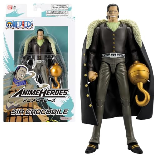 Bandai Anime Heroes - One Piece - Anime Heroes Action Figure 17cm - Crocodile - Officially Licensed One Piece - Crocodile Jointed Action Figure - Toy for Ages 4+ - 37055