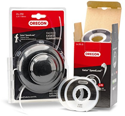 Oregon Gator SpeedLoad #24-250 Ersatz-Fadenrasentrimmerkopf für Gas-Trimmer, 10,2 cm, inkl. 63 x 35 cm Trimmerfadenscheiben Passend für Ryobi, Homelite & More (595420)