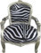 Casa Padrino Barock Kinder Stuhl Zebra/Silber - Kindermöbel