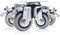 POWERTEC 17208 3 Inch Heavy Duty Dual Locking Swivel Plate Caster Wheels with 880 lbs Total Loads, Industrial Castor Wheels for Workbench, Dolly, Cart & Furniture, Set of 4