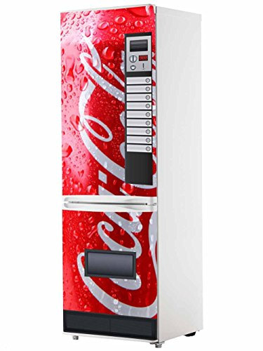 Stickers Fridge Wrap Cover for Vinyl Red Coke Vending Machine Several Sizes 200 x 70cm | Strong Adhesive and Easy Application | Decorative Adhesive Sticker with Smart Design