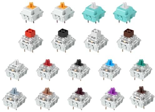 Glorious Gaming Sample Pack de 18 switches de clavier - 6 Gateron | 8 Kailh | 4 switches Glorious, 4 types d’amortisseurs de bruit (20 joints toriques au total), pour tous les claviers style GMMK/MX