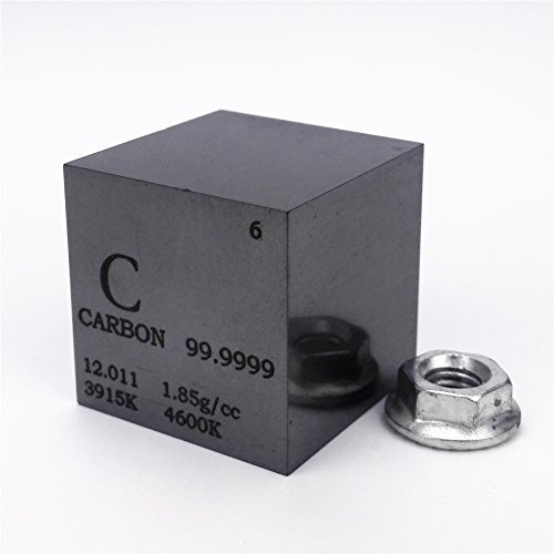 Gravur-Periodensystem, 2,5 cm, hohe Reinheit 99,9999 Prozent, Kohlenstoff-Würfel, 30 Gramm