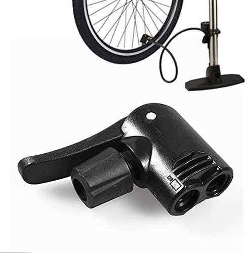 Yeshi 3 in 1 Replacement Dual Head Air Pump Adapter Valve Bicycle Bike Cycle Tyre Tube Pump Adapter (Black)