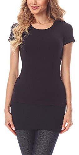 Merry Style Damen Verlängerungsgurt für Hemden T-Shirts Nierenwärmer Minirock MS10-202 (Schwarz, M)