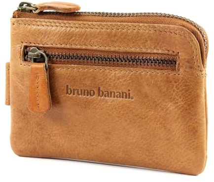 bruno banani Leder Geldbörse Schlüsselmäppchen Lavato Keyholder Cognac braun