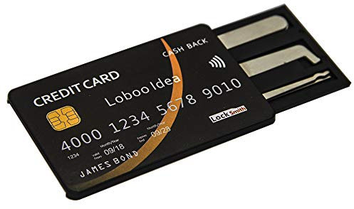 Loboo Idea Kit di strumenti di prelievo della serratura con carta di credito a 5 pezzi, attrezzi per fabbro Pick di blocco per allenamento, principianti, prelievo di blocco