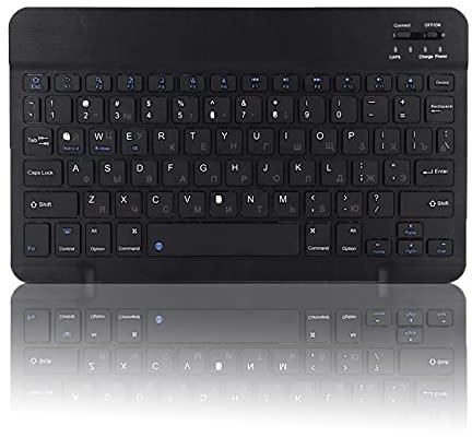 Dilwe Portable Wireless Bluetooth Keyboard for Russian,10.1inch Ultra-Slim Waterproof 80 Key Mini Tablet Keyboard for Android/OS X/Windows,Universal Rechargeable Keyboard