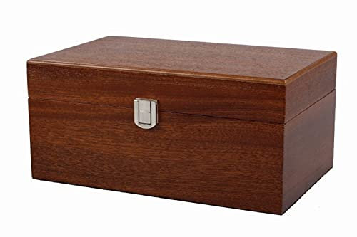 Chess Box Large Mahogany with Metal Clasp 4.25