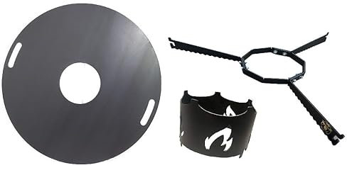 Komplettset Feuerplatte 100cm 6mm + Abstandshalter + Wok Aufsatz Plancha #203
