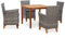 Tidyard 5 teilig Garten Sitzgruppe Poly Rattan und Holz Gartenmöbel Set 4 Personen Essgruppe Holztisch Gartentisch mit Stuehlen Gartengruppe Sitzgarnitur Gartengarnitur Terassenmöbel Set